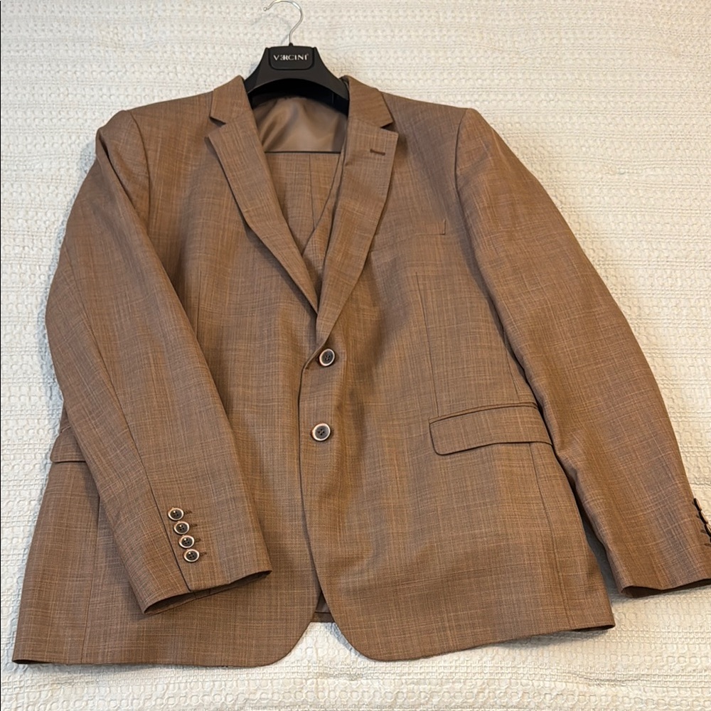 Men's Tan Three Piece Suit